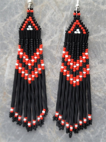 Black, White & Red Brick Stitch Earrings Kit