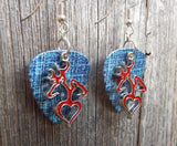 CLEARANCE Browning Doe and Buck on a Heart Silhouette Charms Guitar Pick Earrings - Pick Your Color