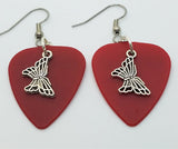 CLEARANCE Butterfly Charm Guitar Pick Earrings - Pick Your Color