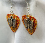 CLEARANCE Butterfly Charm Guitar Pick Earrings - Pick Your Color