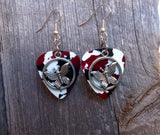 CLEARANCE Encircled Butterfly Charm Guitar Pick Earrings - Pick Your Color