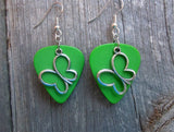 CLEARANCE Butterfly Outline Charm Guitar Pick Earrings - Pick Your Color