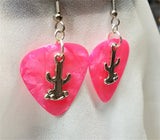 CLEARANCE Cactus Charm Guitar Pick Earrings - Pick Your Color