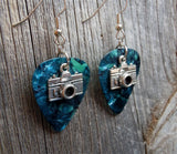 CLEARANCE Camera Charm Guitar Pick Earrings - Pick Your Color