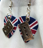 CLEARANCE Cassette Tape Charm Guitar Pick Earrings - Pick Your Color