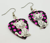 CLEARANCE Cartoon Cat Charm Guitar Pick Earrings - Pick Your Color