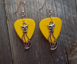 CLEARANCE Elegant Cat Charm Guitar Pick Earrings - Pick Your Color