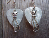 CLEARANCE Elegant Cat Charm Guitar Pick Earrings - Pick Your Color
