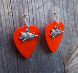CLEARANCE Cat Lying Down Charm Guitar Pick Earrings - Pick Your Color