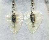 CLEARANCE Champagne Glass Charm Guitar Pick Earrings - Pick Your Color