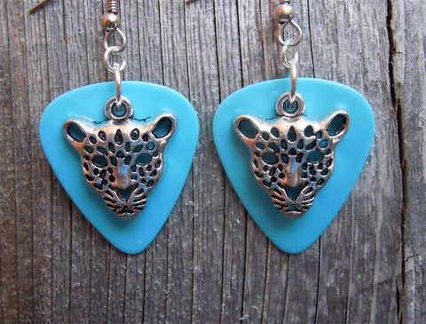 CLEARANCE Cheetah Head Charm Guitar Pick Earrings - Pick Your Color