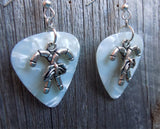 CLEARANCE Crossed Candy Cane Charm Guitar Pick Earrings - Pick Your Color