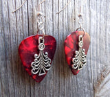 CLEARANCE Christmas Tree Charm Guitar Pick Earrings - Pick Your Color