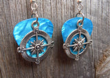 CLEARANCE Compass Charm Guitar Pick Earrings - Pick  Your Color