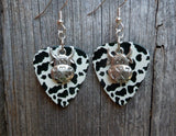 CLEARANCE Cow with Heart Pattern Charm Guitar Picks Earrings - Pick Your Color