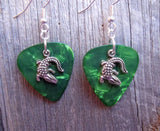 Crocodile or Alligator Charm Guitar Pick Earrings - Pick Your Color