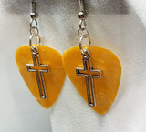 CLEARANCE Cross Outline Charm Guitar Pick Earrings - Pick Your Color