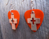CLEARANCE Cross with Cutout Guitar Pick Earrings - Pick Your Color