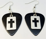 CLEARANCE Cut Out Cross Charm Guitar Pick Earrings - Pick Your Color