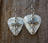 CLEARANCE Cross Charm Guitar Pick Earrings - Pick Your Color