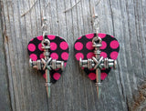 CLEARANCE Bound Nails Cross Charm Guitar Pick Earrings - Pick Your Color