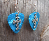 CLEARANCE Scrolling Cross Charm Guitar Picks Earrings - Pick Your Color