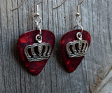 CLEARANCE Crown Charm Guitar Pick Earrings - Pick Your Color