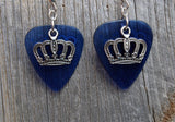 CLEARANCE Crown Charm Guitar Pick Earrings - Pick Your Color