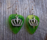 CLEARANCE Crown Charm Guitar Pick Earrings - Pick Your Color