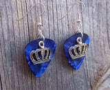 CLEARANCE Crown Charm Guitar Pick Earrings - Pick Your Color