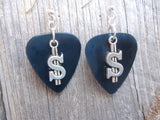 CLEARANCE Dollar Sign Charm Guitar Pick Earrings - Pick Your Color