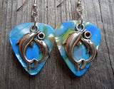 CLEARANCE Dolphin Circle Charm Guitar Pick Earrings - Pick Your Color