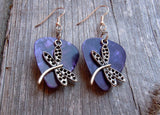 Dragonfly Charm Guitar Pick Earrings - Pick Your Color