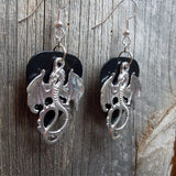CLEARANCE Large Dragon Charm Guitar Pick Earrings - Pick Your Color
