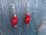 Red Magnesite Turtle Earrings