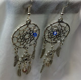 CLEARANCE Dreamcatcher and Feather Charms Chandelier Earrings