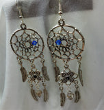 CLEARANCE Dreamcatcher and Feather Charms Chandelier Earrings