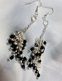 Fabulous Cascading Black Czech Bead Earrings