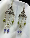 Chandelier Triquetra Earrings with Swarovski Crystal Dangles