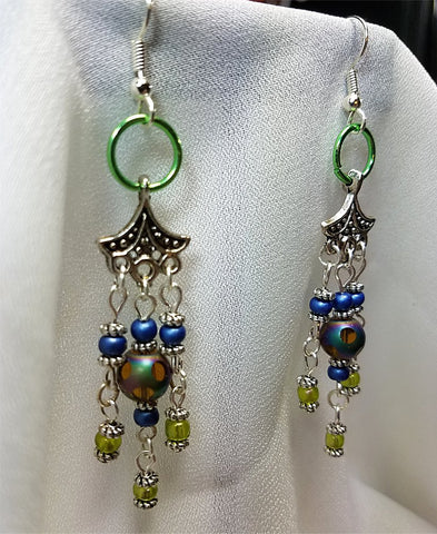 Glass Beaded Chandelier Earrings