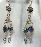 Sparkling Crystal Dangling Earrings with Crystal Charms and Swarovski Crystal Dangles