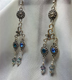 Sparkling Crystal Dangling Earrings with Crystal Charms and Swarovski Crystal Dangles