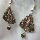 Ornate Chandelier Earrings with Swarovski Crystal Dangles