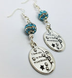 I Love You To The Moon and Back Earrings with Striped Pave Beads