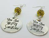 You Are My Sunshine Dangle Earrings with Yellow Ombre Pave Beads
