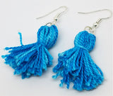 Aqua Blue Tassel Earrings