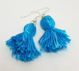 Aqua Blue Tassel Earrings