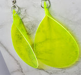 Neon Green Flower Petals Dangle Earrings