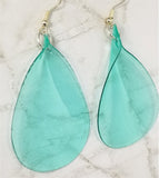Turquoise Colored Flower Petals Dangle Earrings