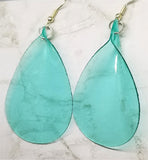 Turquoise Colored Flower Petals Dangle Earrings